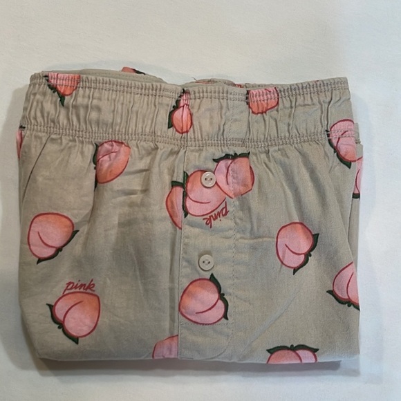 PINK | Flannel Boxy Fold-over Peach Print Pajama Shorts - Picture 9 of 9